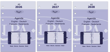 6206-26-27-28 210 x 144 mm A5 Diary Refills Weekly DE FR NL 2026 2027 2028